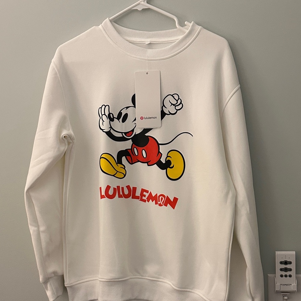 Lululemon White Sweatshirt with Mickey Mouse Design
